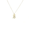 Wholesale of new copper-plated real gold three-dimensional sparkling diamond cartoon bear collarbone chain for women's Instagram trendy and cool hip-hop personality necklace Item Picture